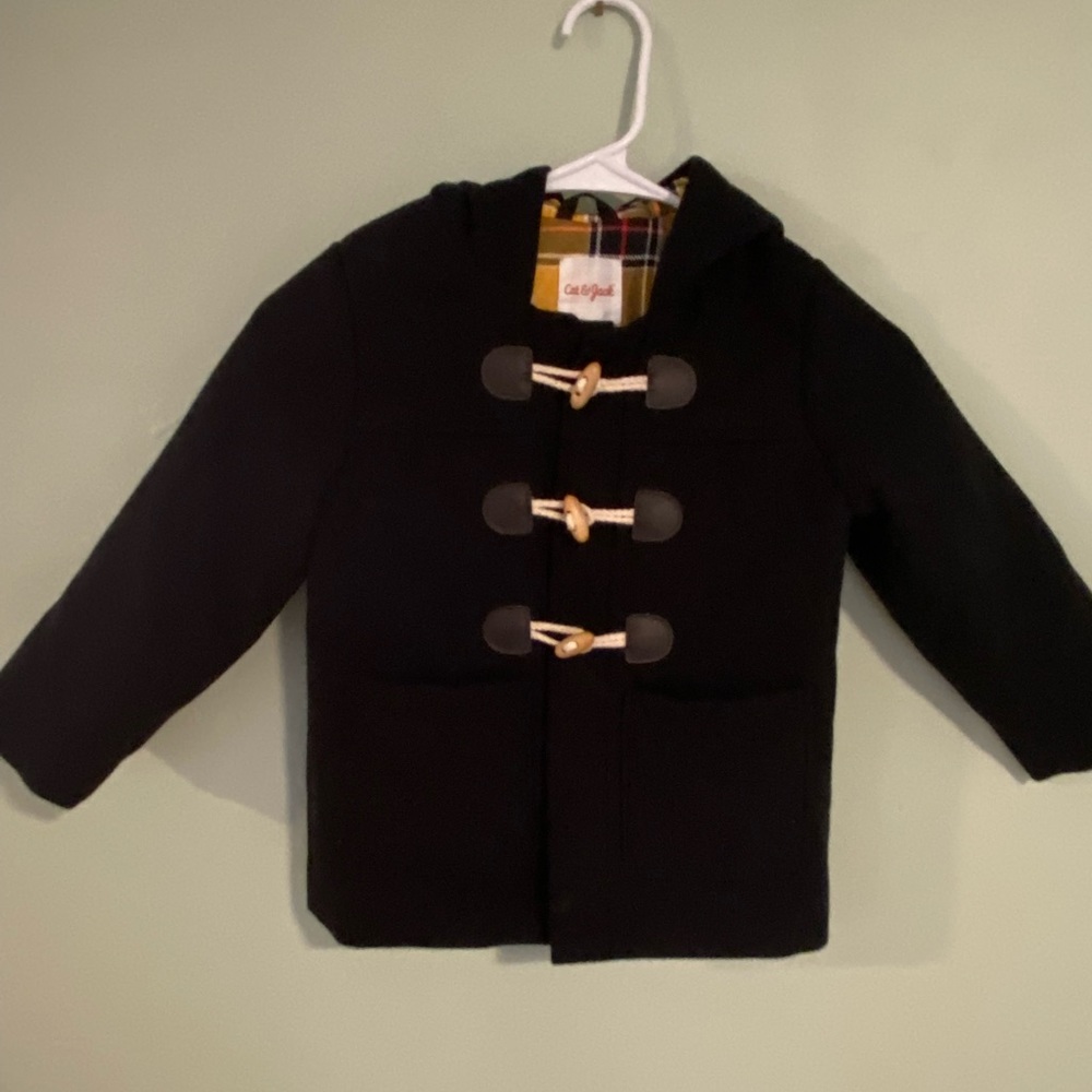 Boys Cat &Jack plaid lined hooded jacket. Size 4 T